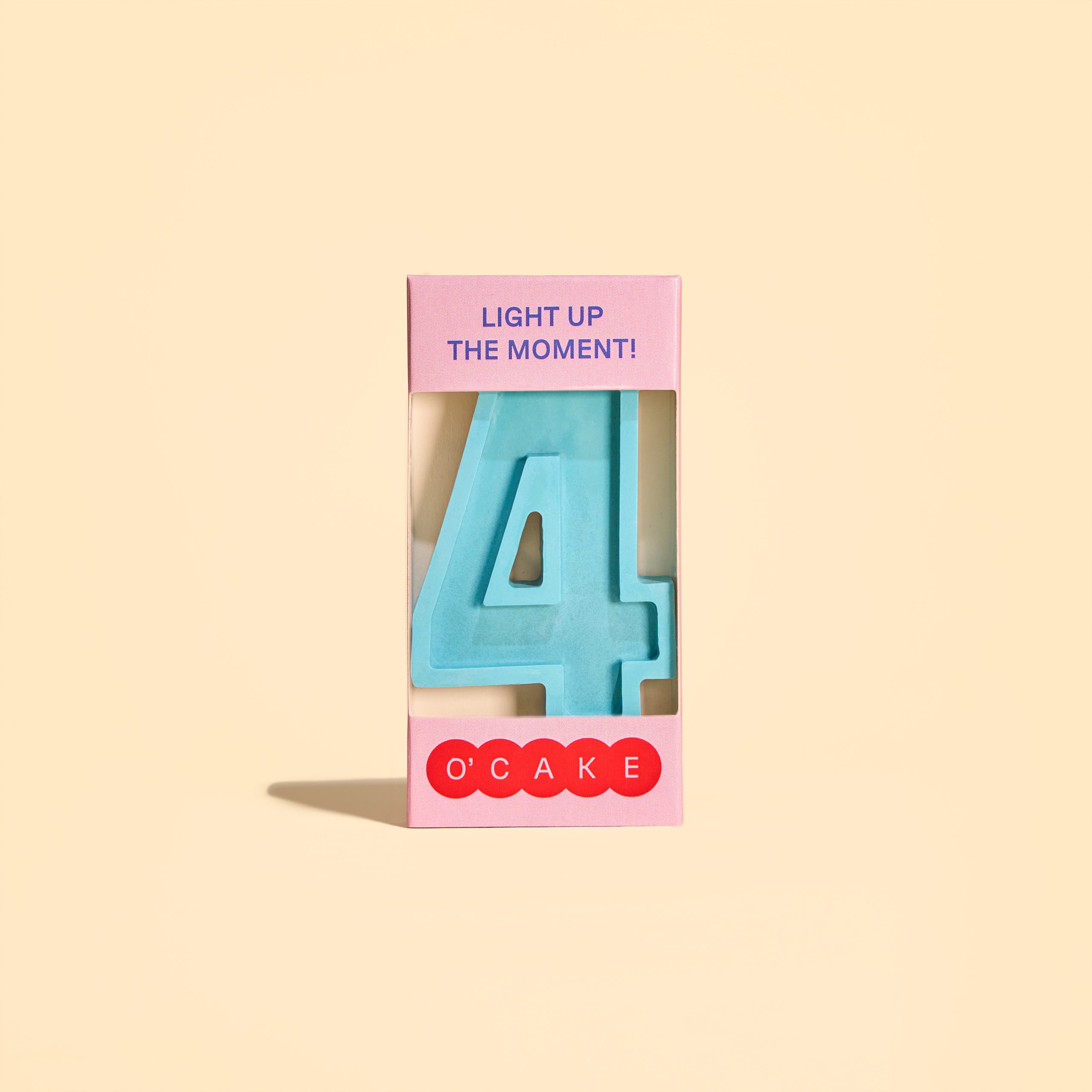 Blue number 4 candle